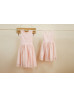 Blush Pink Lace Knee Length Flower Girl Dress